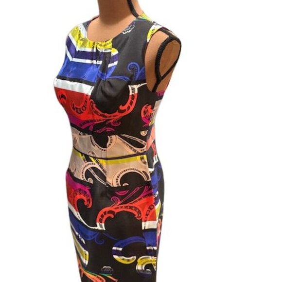 Trina Turk Black Mini Dress with Oversized Colorful Paisley Print – Size 8 - Picture 4 of 9